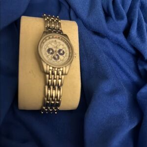 Vellaccio Silver Watch with Blue Accents
